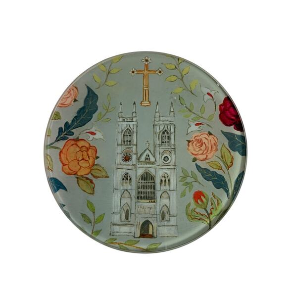 Set of 2 Drink Coasters 4 Inch Church Roses Cactus - Picture 3 of 8